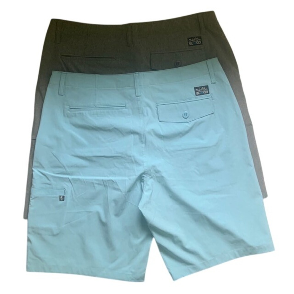 Salt Life SLX-QD Mens Shorts Bundle 2 Pair Size 36 Gray Blue Performance